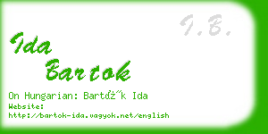 ida bartok business card